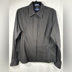 Faconnable Charcoal & Blue Pinstripe Button-Up Shirt